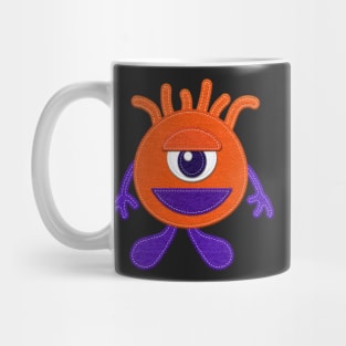 Cute One Eyed Monster | Halloween Orange and Purple Mug